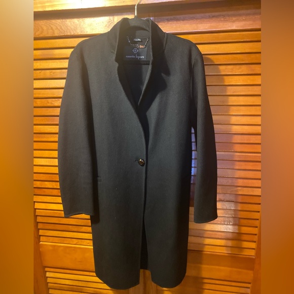 Nanette Lepore Long Black Winter Coat/Blazer, Size Large, One Button - Picture 3 of 8